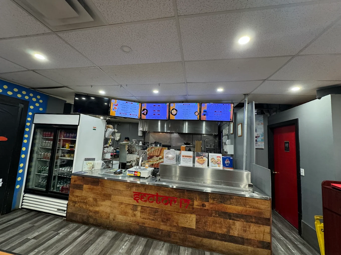 Signature veg noodle burger at Sector 17 street food eatery in NE Calgary